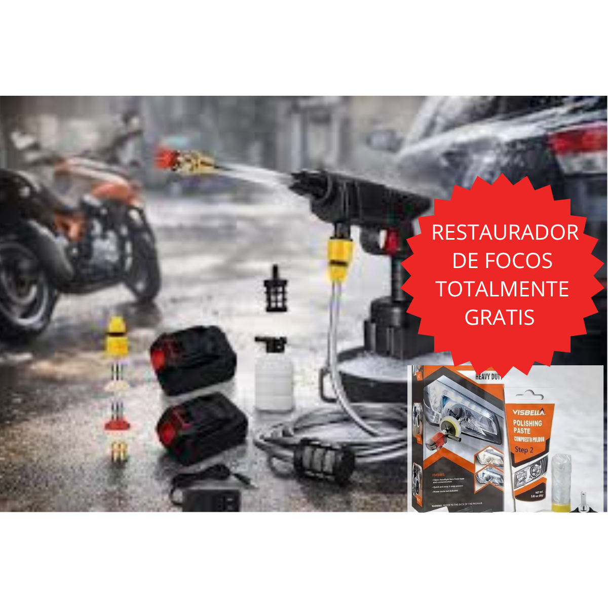 Limpia tu auto, patio o bici en minutos — sin cables ni instalaciones